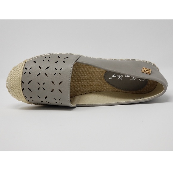 Women Patterned Espadrille Flats, E-2603, Grey - Picture 5 of 6